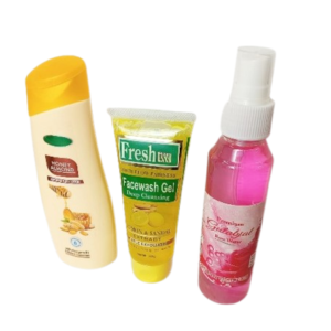 PM HoneyAlmondBody Lotion with Lemon and Sandal Facewash Gel & Gulab Jal
