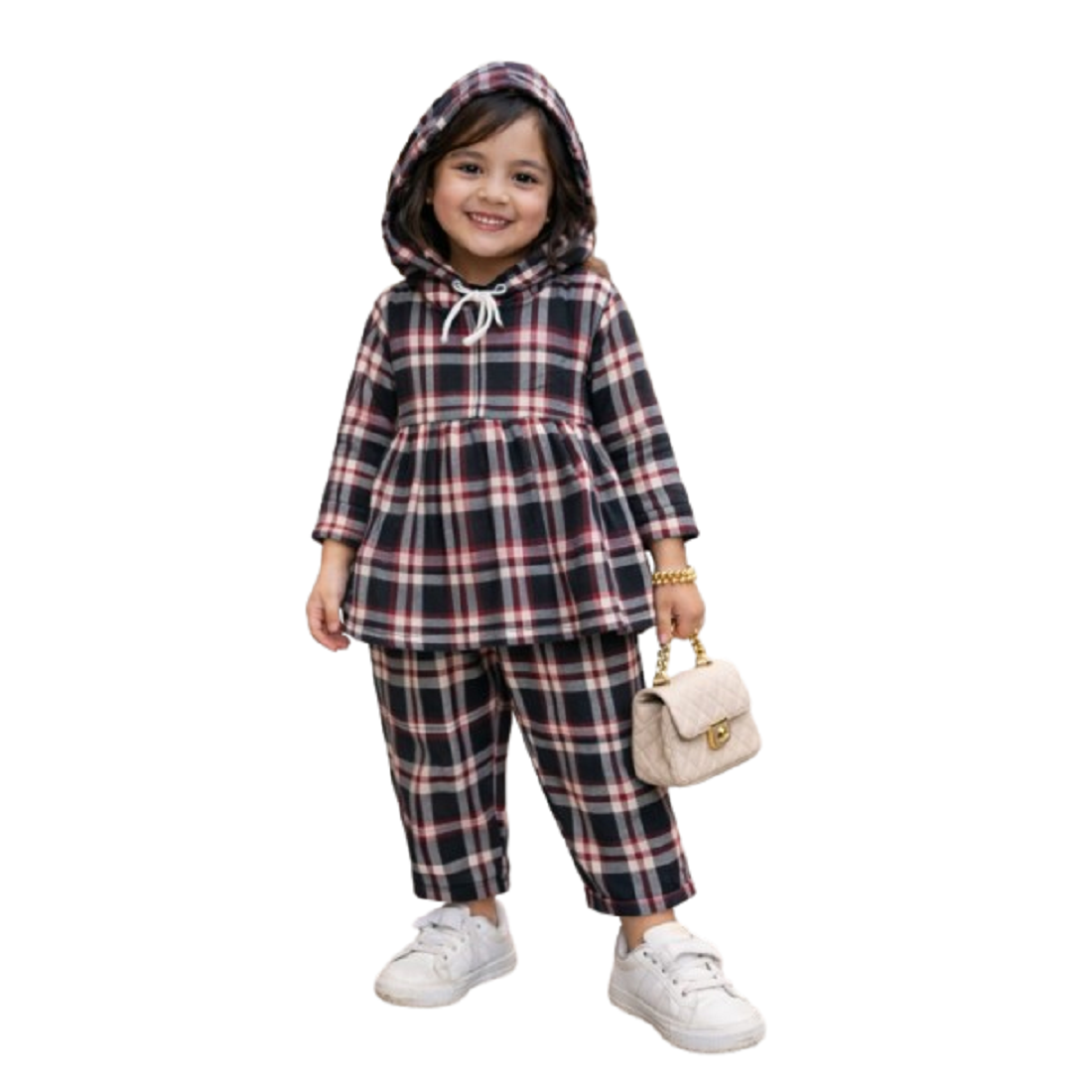 HVM Baby Girl Winter Dress With Hood