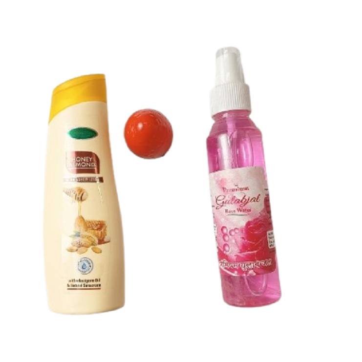 PM HoneyAlmondBody Lotion With Strawberry Lip Balm & Gulab Jal