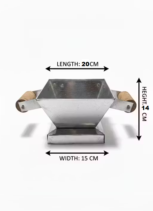 Paridhaanmart High-Quality Metal Havan Kund | Wooden Handle Havan Pot for Puja & Yagya With Wooden havan Spoon Ghee Spoon for Puja