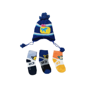 PM Baby Winter Wear Socks with Woolen Cap -2 to 8 Year Kids Free Size