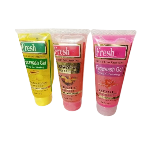 PM Lemon and Sandal Facewash Gel with Mix Fruit Facewash Gel & Rose Facewash Gel