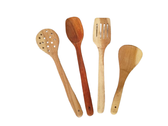 Paridhaanmart Wooden Spoon Set of 4 for Kitchen