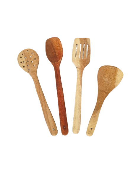 Paridhaanmart Wooden Spoon Set of 4 for Kitchen