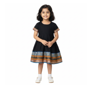 HVM Baby Girls South Cotton Half Sleeves Frock