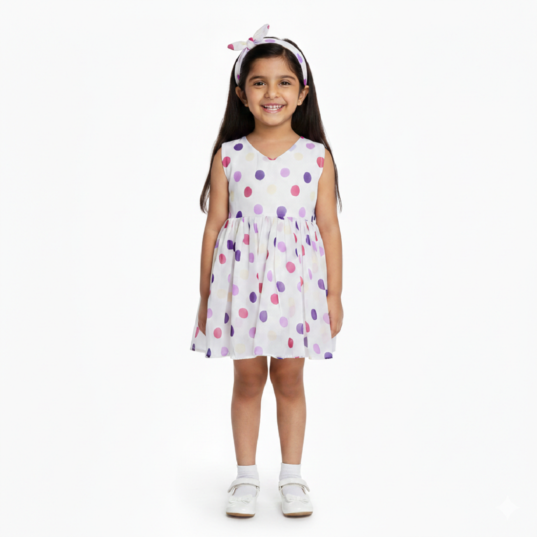 HVM Baby Girl Printed Georgette Frock