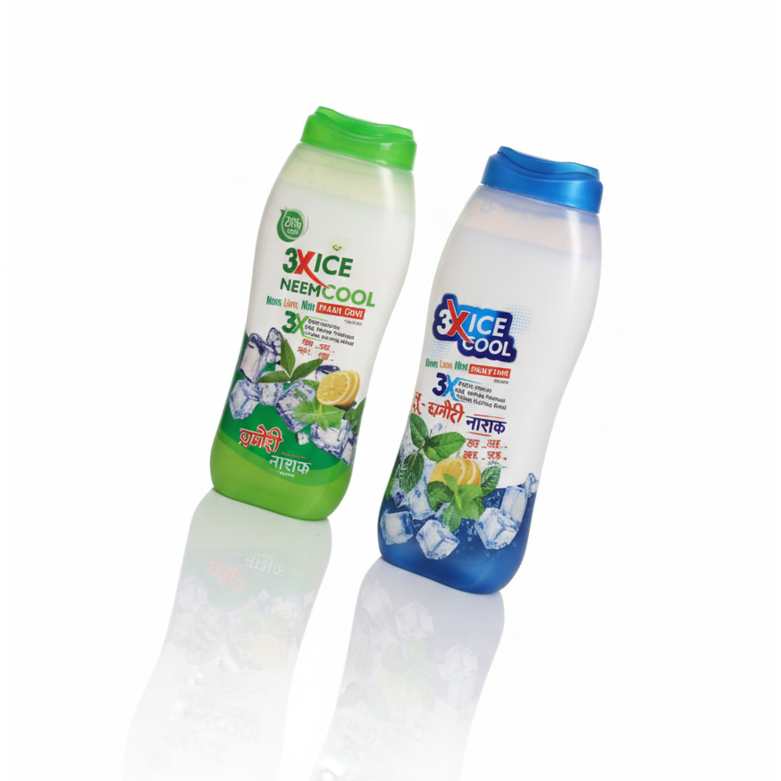 PM X-ICE Thanda Cool Prickly Heat Talcum Powder | Instant Cooling, Sweat & Odor Control, Soothes Rashes & Skin Irritation | Long-Lasting Freshness for All Skin Types 120g Each (Pack of 2)