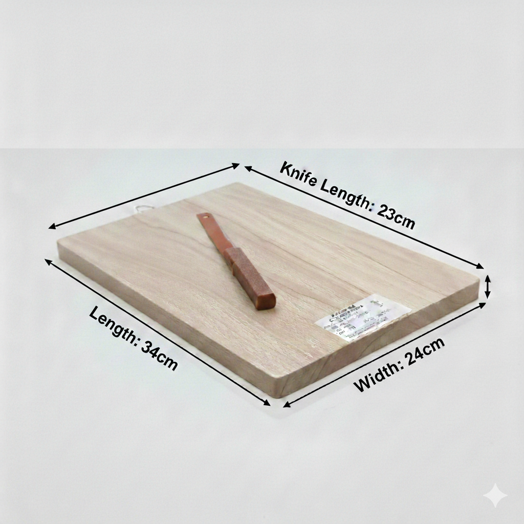 PM Premium Combo Chopping Board (24CM X 34CM) with Free 23CM Knife