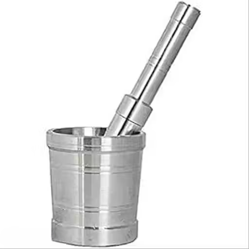 Paridhaanmart HamamDasta- mortar and pestle Aluminium Khal Batta/Mortar & Pastel/Imam Okhli/Musal/Kitchen Masher/Aluminium Masher/Khallad/Mam Dasta/Spice Mixer Heavy for Use in Home and Kitchen