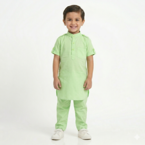 PM Kids Pure Cotton Half Sleeves Kurta Pyjama Set